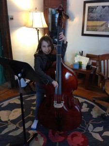 practicing the bass